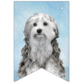 Lowchen schilderen - Kute Original Dog Art Vlaggetjes (Eerste vlag)
