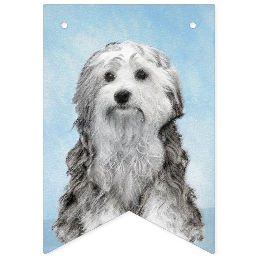 Lowchen schilderen - Kute Original Dog Art Vlaggetjes (Eerste vlag)