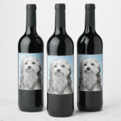 Lowchen schilderen - Kute Original Dog Art Wijn Etiket (Flessen)