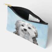 Lowchen Schilderen Zilver en Crème Originele Hond  Etui (Open)