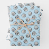 Lowchen Schilderen Zilver en Crème Originele Hond Inpakpapier Vel (In situ)