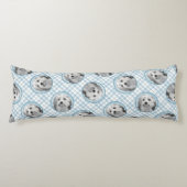 Lowchen Schilderen Zilver en Crème Originele Hond  Lichaamskussen (Voorkant)