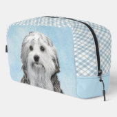 Lowchen Schilderen Zilver en Crème Originele Hond  Toilettasje (Rechterhoek)