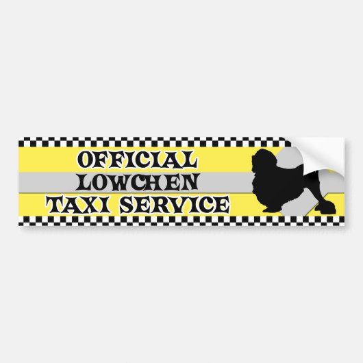 Lowchen Taxi Service Bumpersticker (Voorkant)