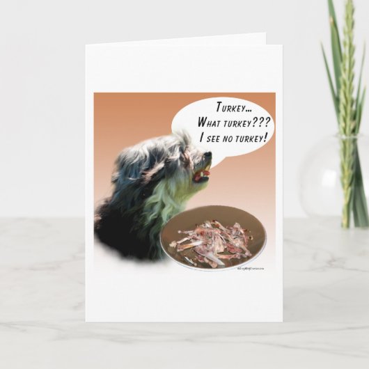 Lowchen Turkey Feestdagen Kaart (Voorkant)