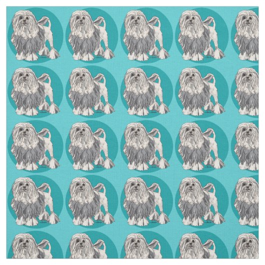 Lowchen Turquoise 2 Stof (Swatch)