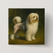 Lowchen Vierkante Button 5,1 Cm (Voorkant)