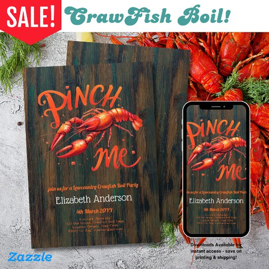 Lowcountry Boil Crawfish Party rustiek Kaart