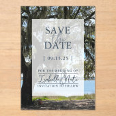 Lowcountry save the date (eiken) acryl uitnodigingen (Voorkant)