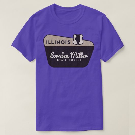 Lowden Miller State Forest Illinois Welkomstbord T-shirt (Design voorkant)