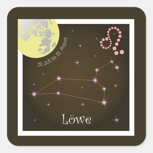 Löwe 23. Juli bis 22. August Aufkleber Vierkante Sticker (Voorkant)