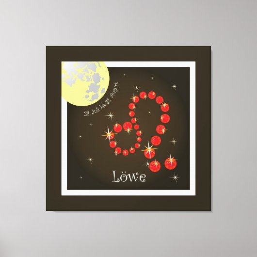 Löwe 23. Juli bis 22. August Leinwand Canvas Afdruk (Voorkant)
