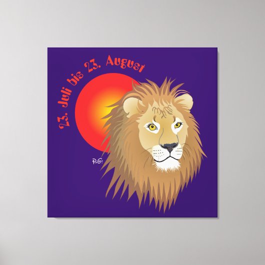 Löwe 23. Juli bis 22. August Leinwand Canvas Afdruk (Voorkant)