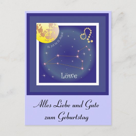 Löwe 23. Juli bis 22. August Postkarte Briefkaart (Voorkant)