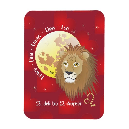 Löwe 23. Juli bis 22. August Premium Flexi Magnet Magneet (Verticaal)