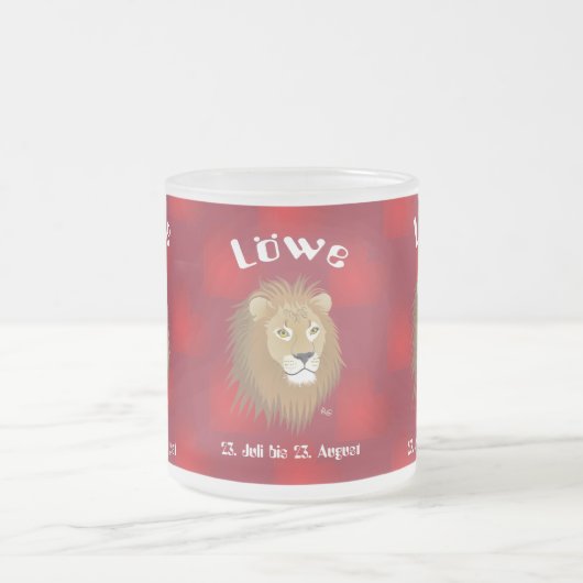 Löwe 23. Juli bis 22. August Tasse Matglas Koffiemok (Center)