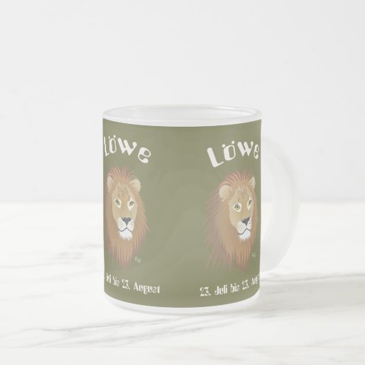 Löwe 23. Juli bis 22. August Tasse Matglas Koffiemok (Voorkant rechts)