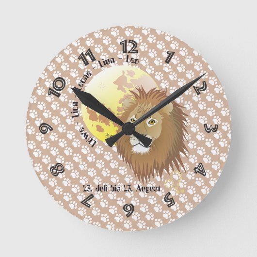 Löwe 23. Juli bis 22. August Uhr Ronde Klok (Voorkant)