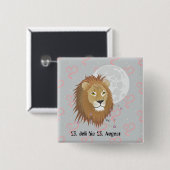 Löwe 23. Juli bis 22. Augustus Buttonnen Vierkante Button 5,1 Cm (Voorkant /achterkant)