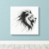 Löwe Canvas Afdruk (Insitu (Houten vloer))