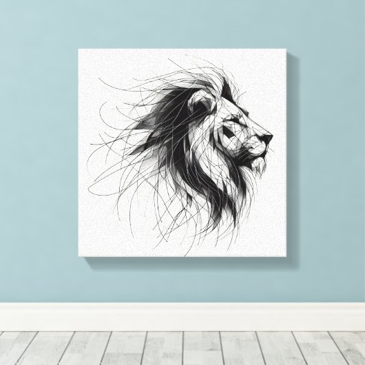 Löwe Canvas Afdruk (Insitu (Houten vloer))