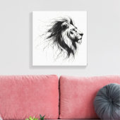 Löwe Canvas Afdruk (Insitu (Woonkamer))