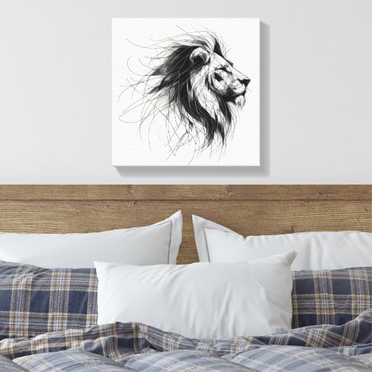 Löwe Canvas Afdruk (Insitu (Slaapkamer))