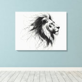Löwe Canvas Afdruk (Insitu (Houten vloer))