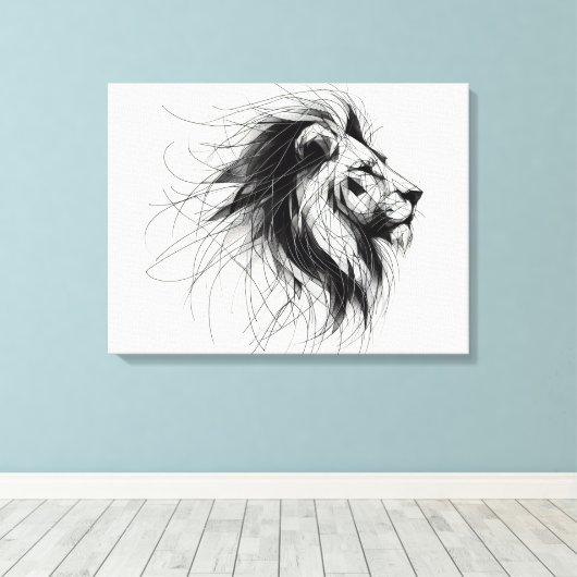 Löwe Canvas Afdruk (Insitu (Houten vloer))