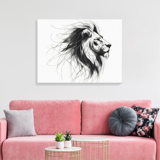 Löwe Canvas Afdruk (Insitu (Woonkamer))