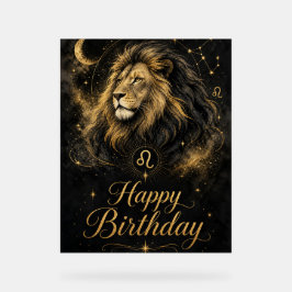 Löwe Happy Birthday Sternzeichen Design Acryl Bord