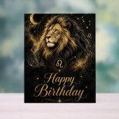 Löwe Happy Birthday Sternzeichen Design Acryl Bord (Neutraal)