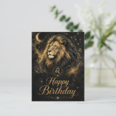 Löwe Happy Birthday Sternzeichen Design Briefkaart (Staand voorkant)