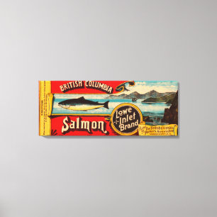Lowe Inlet Brand Salmon Label Canvas Afdruk