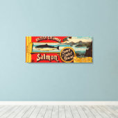 Lowe Inlet Brand Salmon Label Canvas Afdruk (Insitu (Houten vloer))