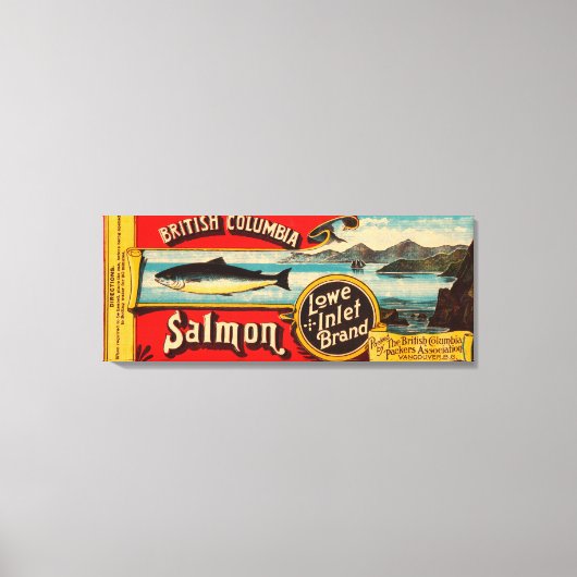 Lowe Inlet Brand Salmon Label Canvas Afdruk (Voorkant)