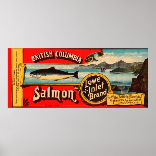 Lowe Inlet Brand Salmon Label Poster (Voorkant)