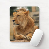 Löwe mit Punkerfrisur Muismat (Met muis)