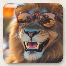 Löwe mit Sonnenbrille Bier Onderzetter