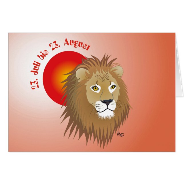 Löwe - Sternzeichen Karte (Voorkant Horizontaal)