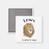 Löwe Sternzeichen Magnet (Voorkant / Achterkant)