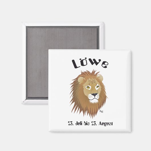 Löwe Sternzeichen Magnet (Voorkant / Achterkant)
