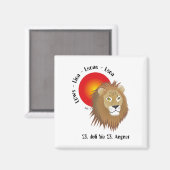 Löwe Sternzeichen Magnet (Voorkant / Achterkant)