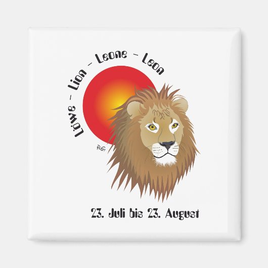 Löwe Sternzeichen Magnet (Voorkant)