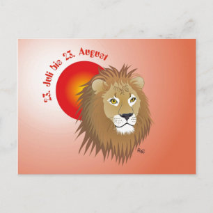 Löwe Sternzeichen Postkarte Briefkaart