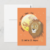 Löwe Sternzeichen Postkarte Briefkaart (Voorkant / Achterkant)
