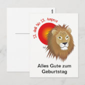 Löwe Sternzeichen Postkarte Briefkaart (Voorkant / Achterkant)