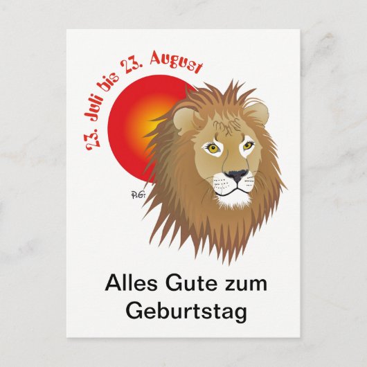Löwe Sternzeichen Postkarte Briefkaart (Voorkant)