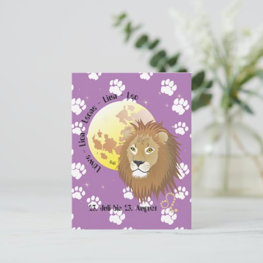 Löwe Sternzeichen Postkarte Briefkaart (Staand voorkant)