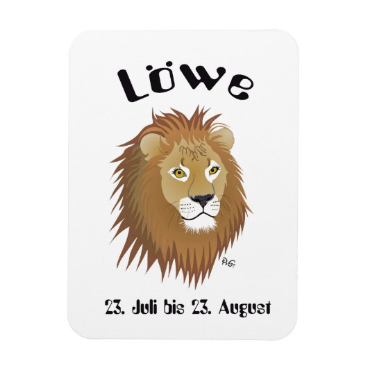 Löwe - Sternzeichen Premium Flexi Magnet Magneet (Verticaal)